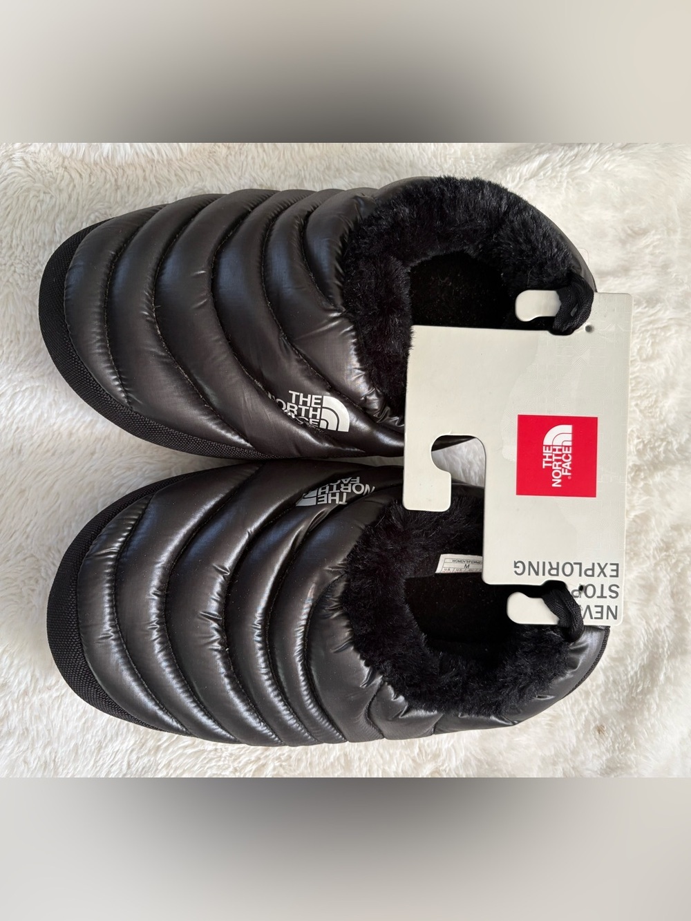 NWT The North Face ThermoBall Traction Mule Slippers Faux Fur In/ Outdoor Medium